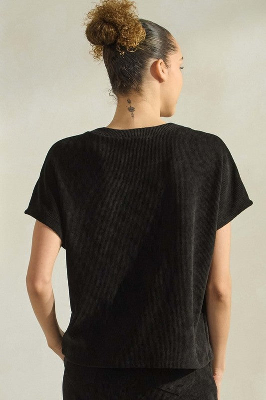 Corduroy Short Sleeve Top