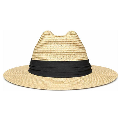 WOVEN STRAW OPEN WEAVE PANAMA SUN HAT, AHT 91641
