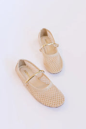 MEGHAN- MESH SANDALS W/GOLD STRAP