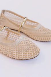 MEGHAN- MESH SANDALS W/GOLD STRAP