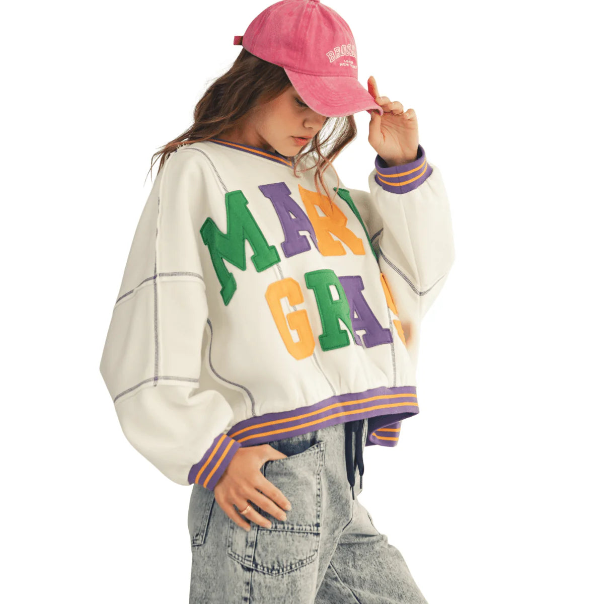 OSHUN- MARDI GRAS LOOSE FIT SWEATSHIRT TOP