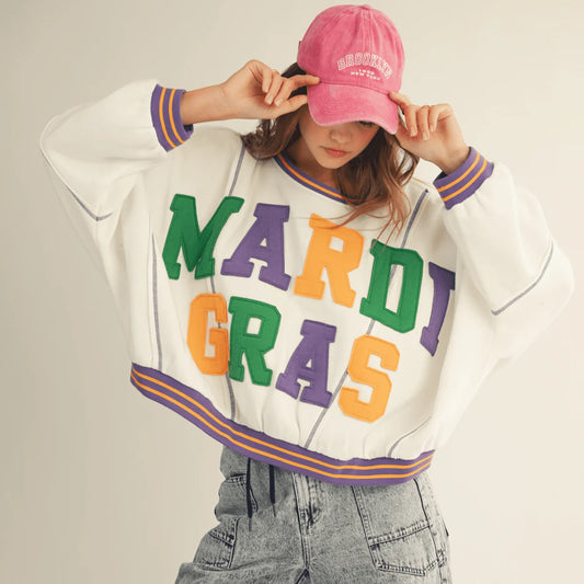 OSHUN- MARDI GRAS LOOSE FIT SWEATSHIRT TOP