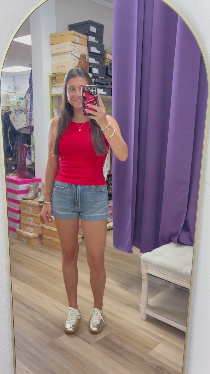 Reversible High/Low Neckline Seamless Tank