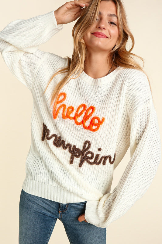 HELLO PUMPKIN LONG SLEEVE PULLOVER