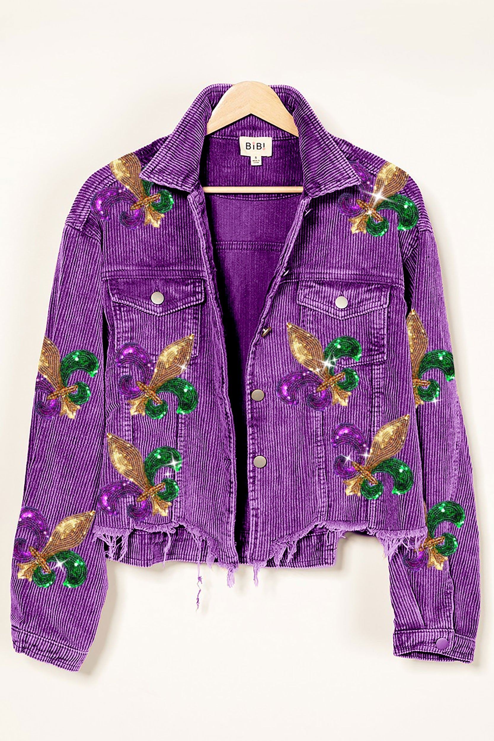 Mardi Gras Fleur De Lis Sequin Applique/Patch - Purple Multi - Trims By The  Yard