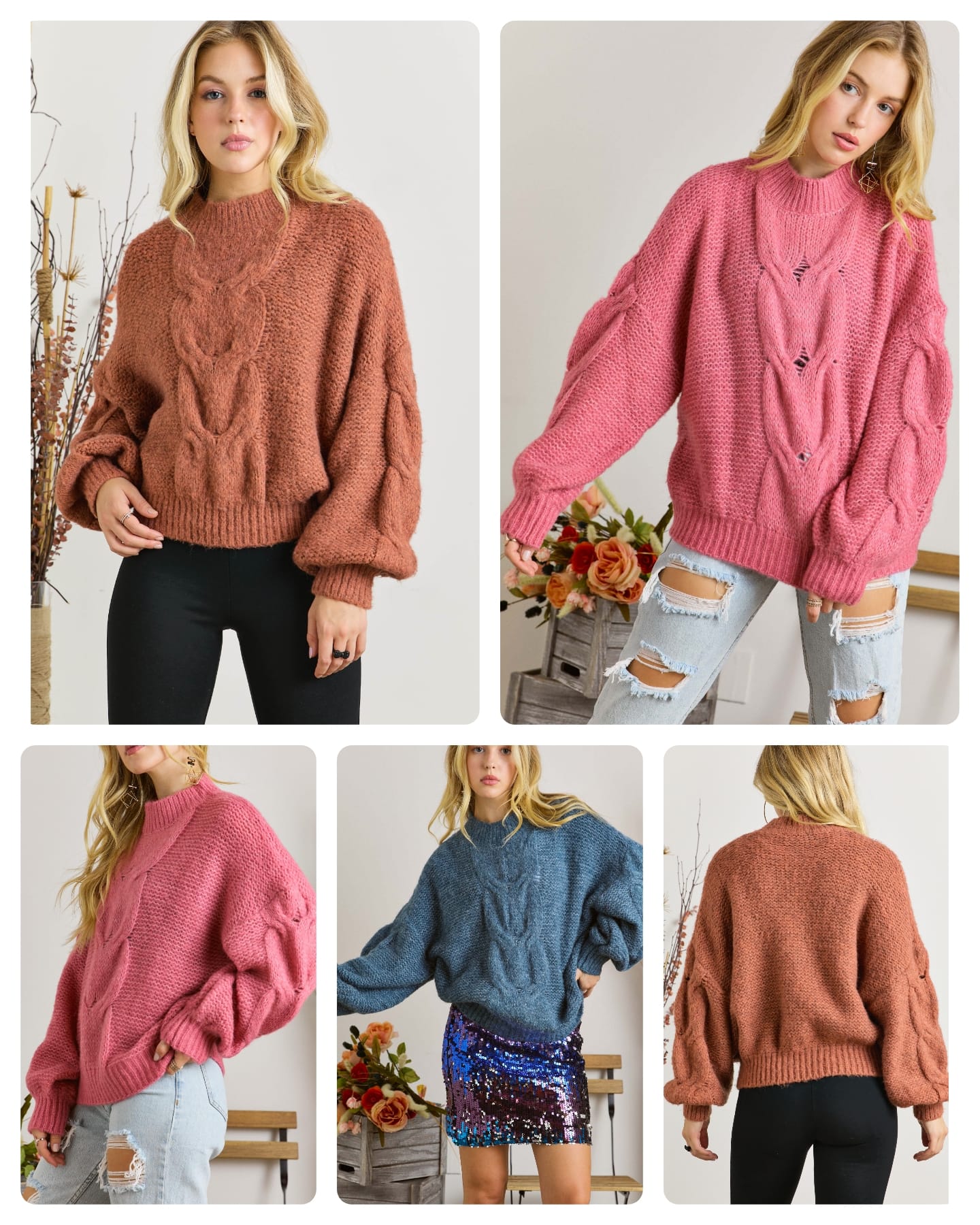 Puffy Sleeve Sweater