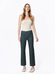 COATED Crop Straight Jeans